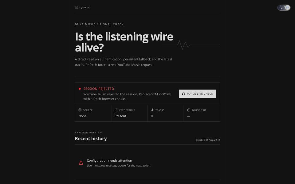 Screenshot of /ytmusic