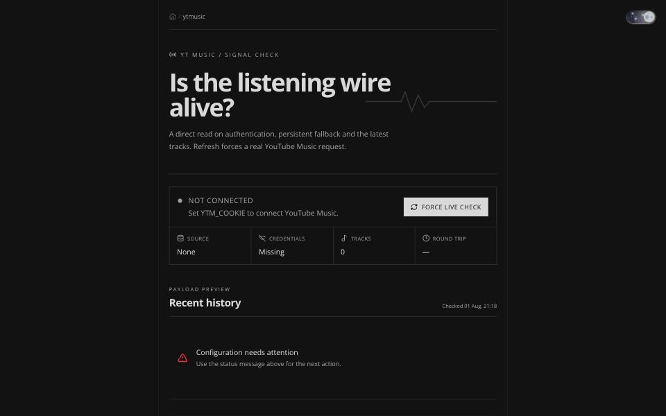 Screenshot of /ytmusic